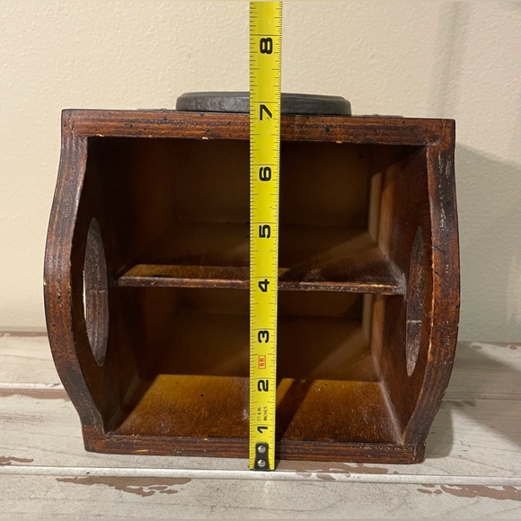 Wooden Silverware Caddy With Metal Star - Picture 7 of 8